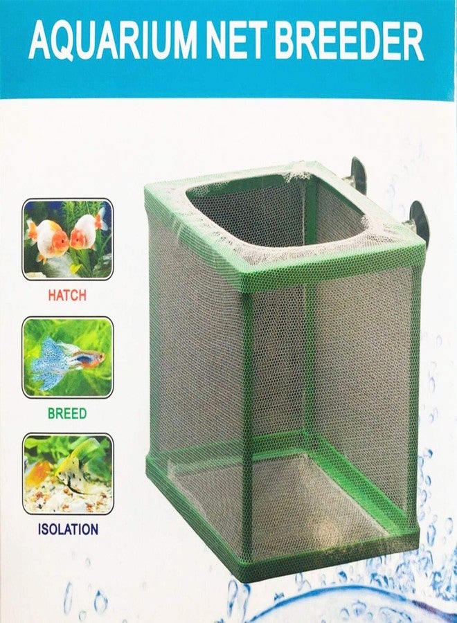 COMOK Fish Hatchery Breeder Box Aquarium Separation Net Nylon Incubator Mesh Fish Breeding Tanks Isolation Box Green Square - Image 1